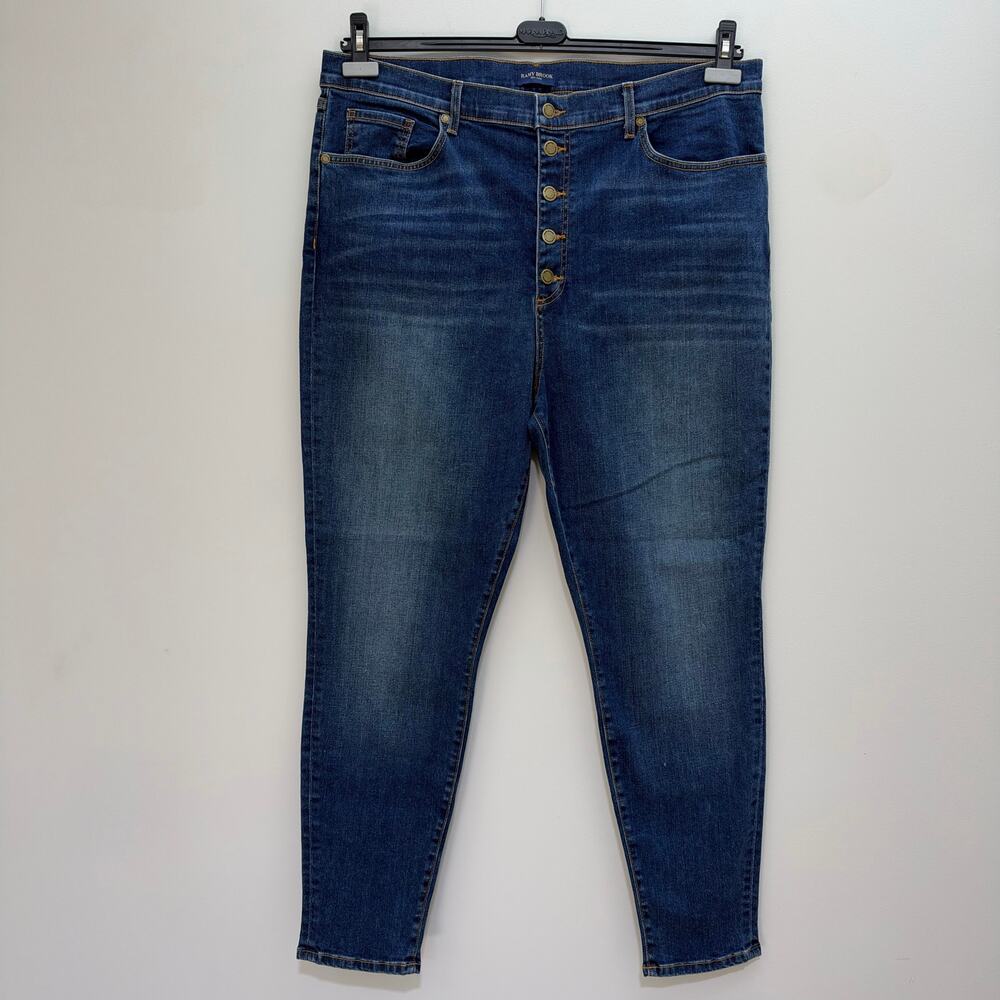 NWT Ramy Brook Karlie Button Fly Jeans Medium Wash Blue W40 Neutral Minimalist